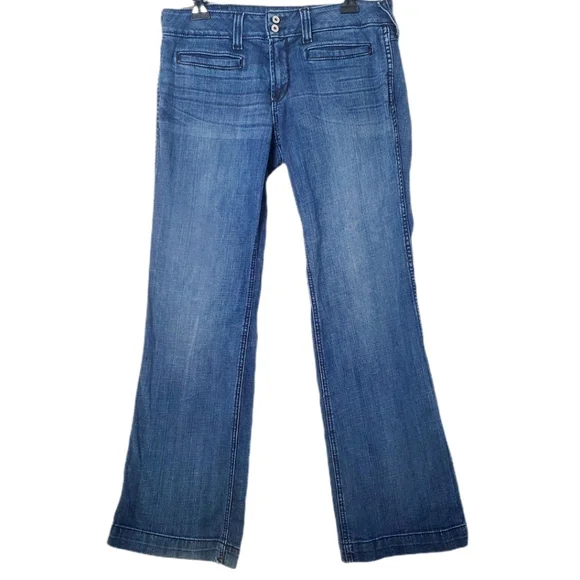 Ariat Denim Ella Trouser Wide Leg Jeans In Bluebell Stretch Denim - Picture 2 of 16